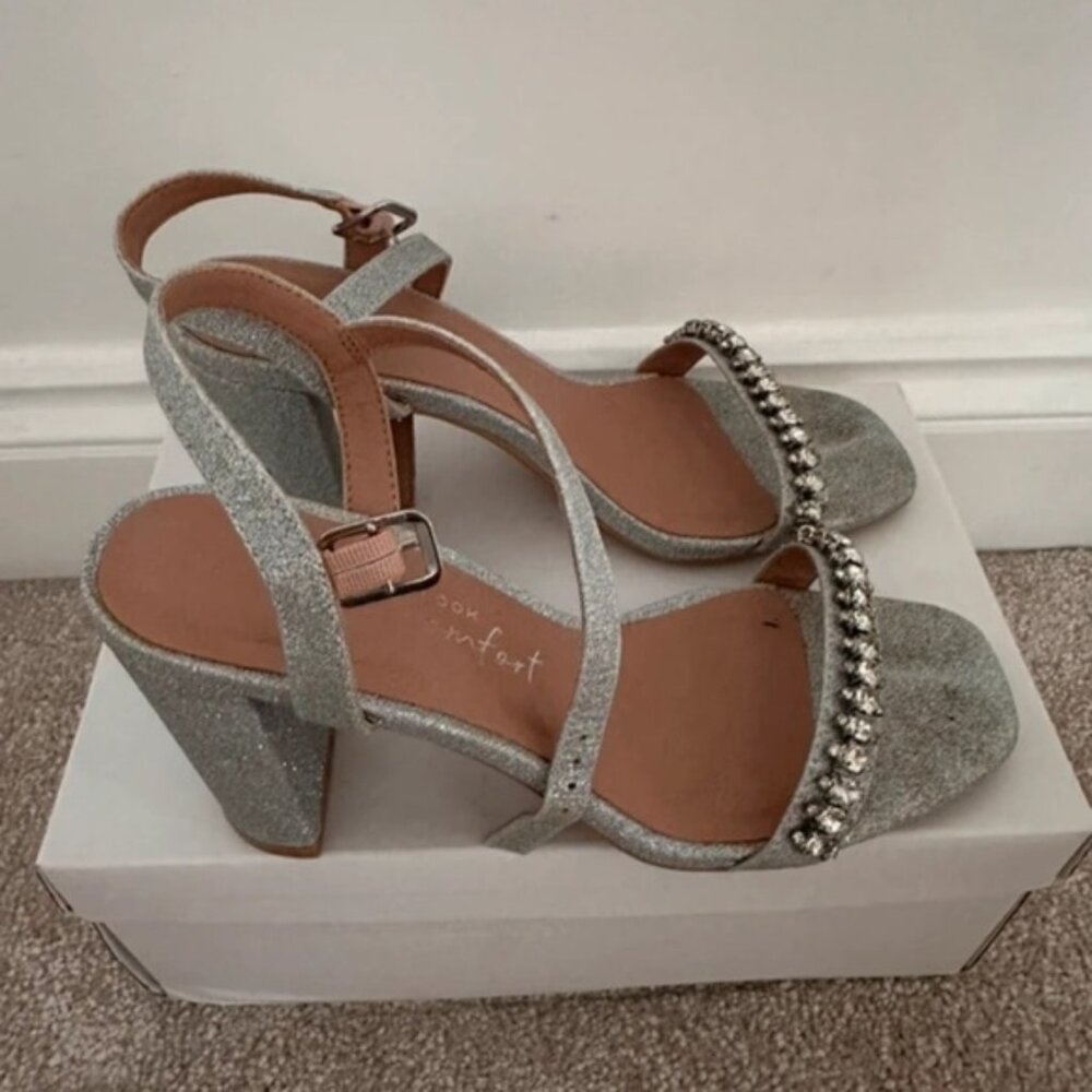 New Look Glittering Silver Heels